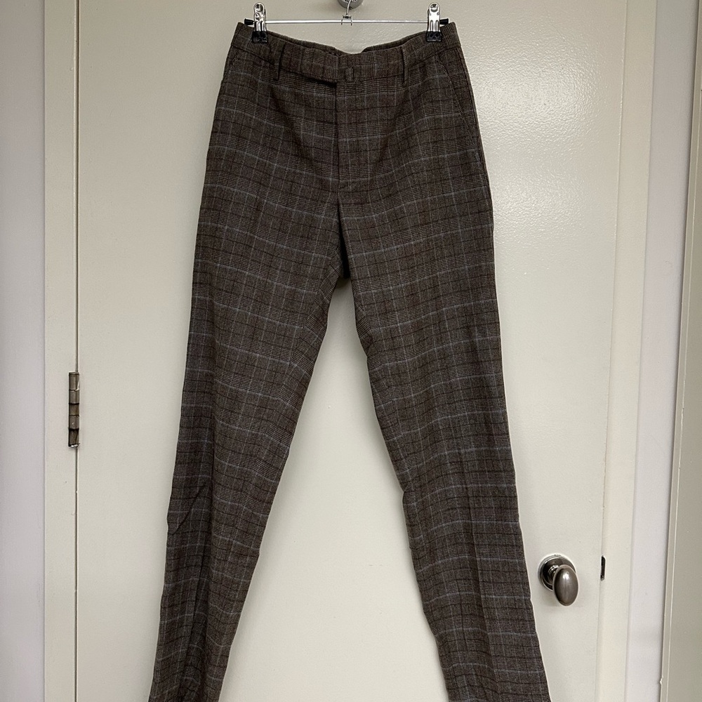 NWOT Men's Brown/Grey Plaid Pants